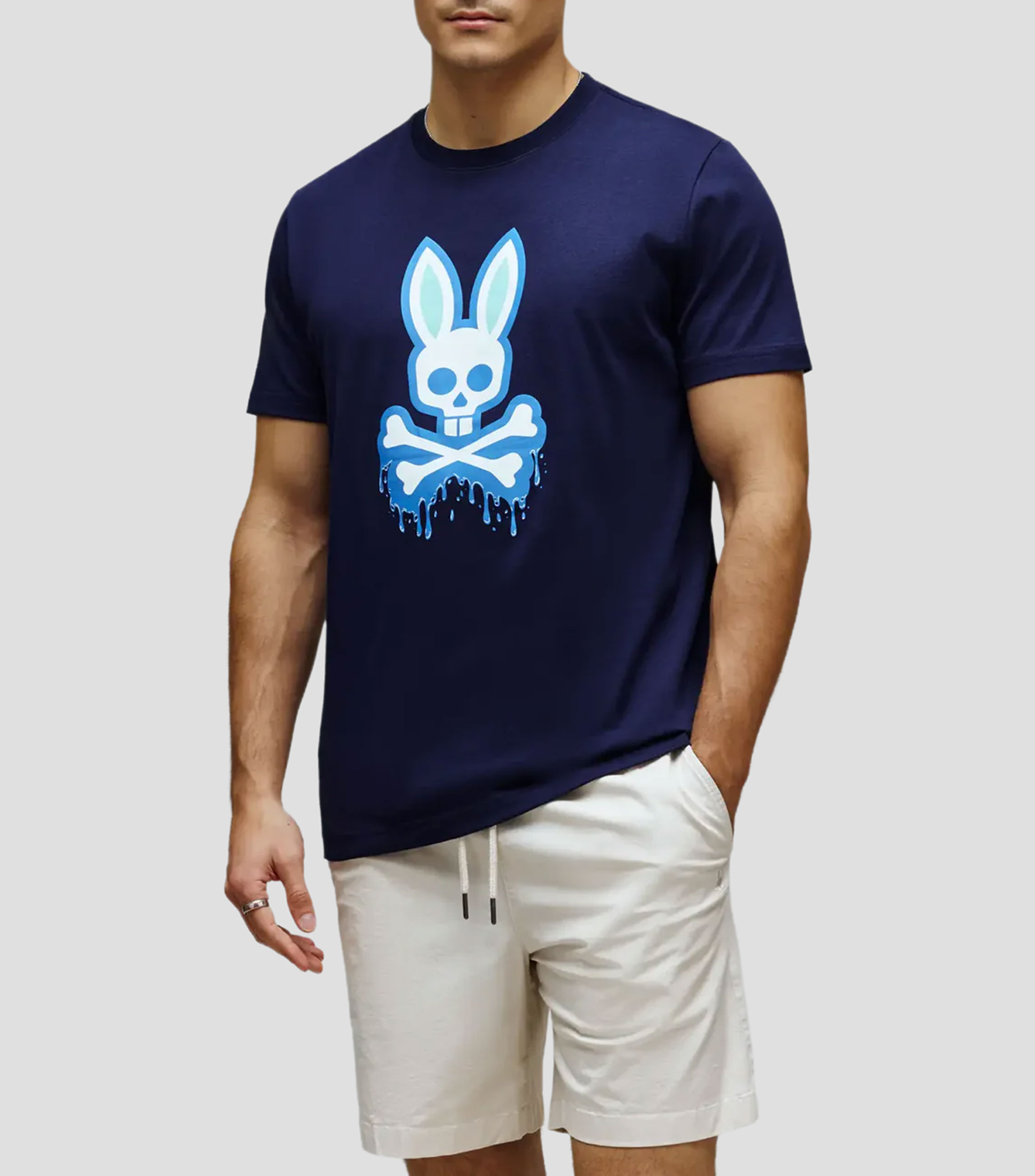 Playera cuello redondo manga corta estampada Hombre